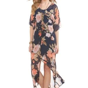 Drawstring Floral Maxi Dress (2 Piece)